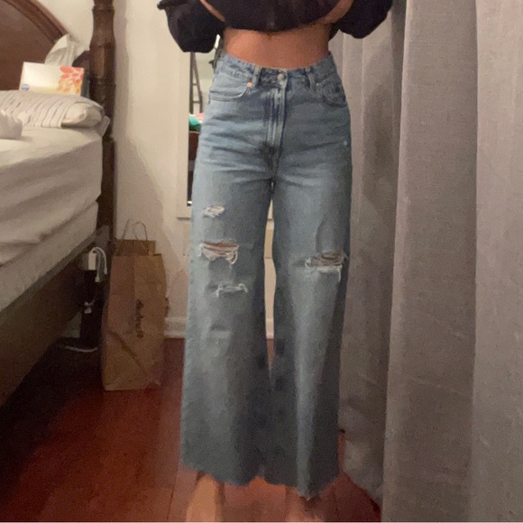 H and m high rise wide leg jeans - Picture 1 of 3